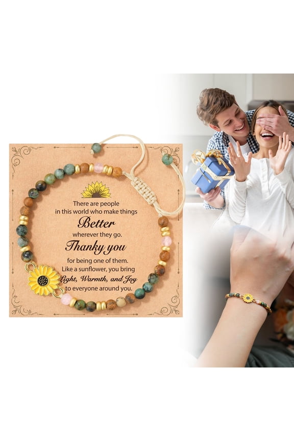 Sunflower For Women – Of Positivity Strength & Love For Birthday Christmas Or Thank You Occasion Sunshine Sunflower Bracelet For Friends Coworkers