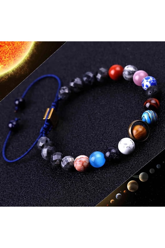 System Bracelet Universe The Eight Planets Star Handmade Natural Stone Beads Bracelet Bangle For Women Men