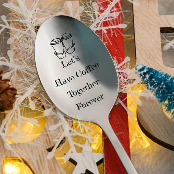 YYKihy Tableware Engraved Stainless Steel Spoon Best Present For Husband Madam Family And Friends B