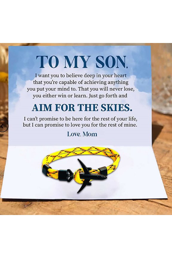 To My Son Loves You Forever Nautical Aviation Bracelet Umbrella Rope Cuff Wrist Strap Steel Screw Birthday Gift For Son Boy