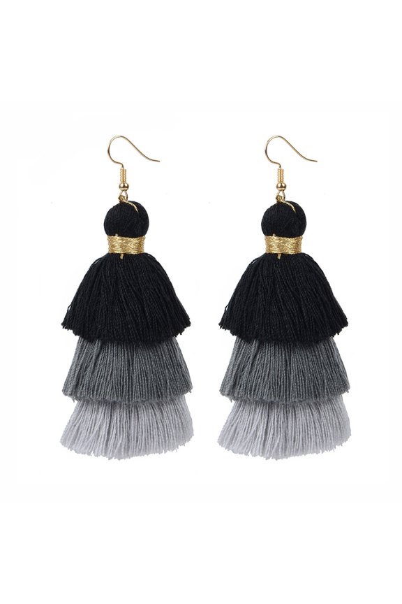 Vintage Women Bohemian Earrings Long Tassel Fringe Boho Dangle Earrings