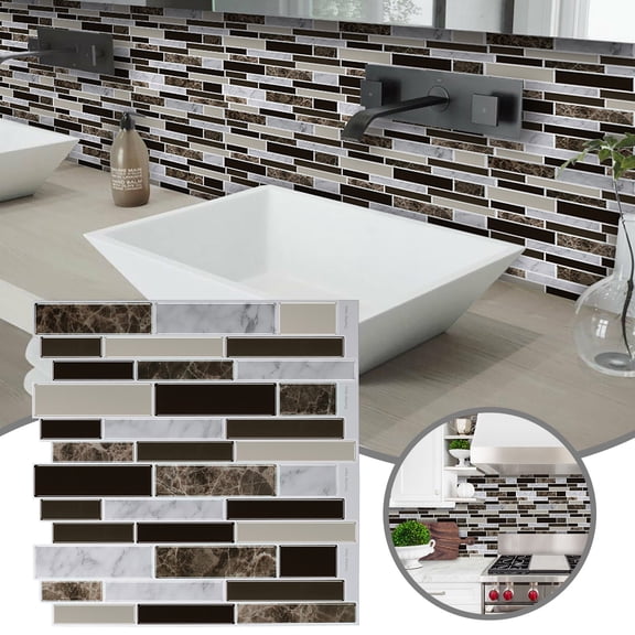 YYKihy Wall Sticker ABS 3D Kitchen Windows Little White Brick