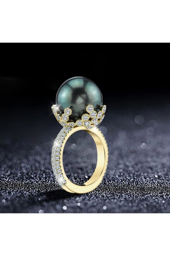 Water Drop Shaped Full Diamond Lover Ring Fashion Hollow Ring
