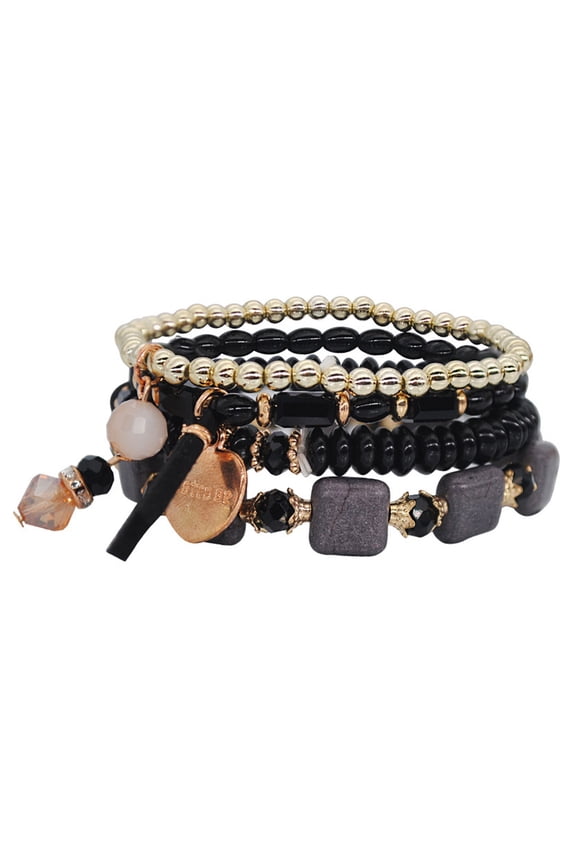 Women Bohemian Hand String Ocean Style Multi Circle Pearl Crystal Bracelet