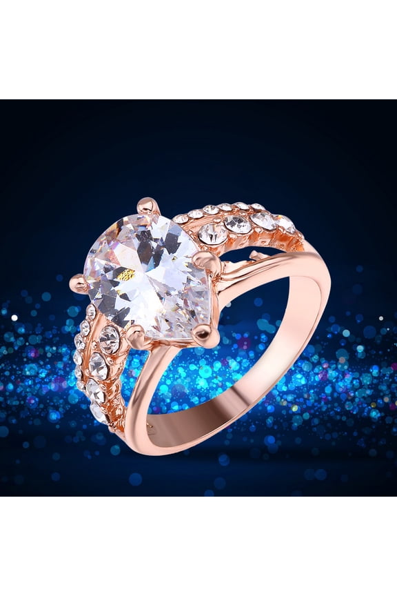 Women Diamond Oval Super Sparkling Zirconia Ring Ladies Jewelry Engaged Ring