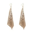 thumbnail image 1 of YYKihy Women Earrings Metal Mesh Lattice Sequins Tassel Long Drop Dangle Earrings, 1 of 5