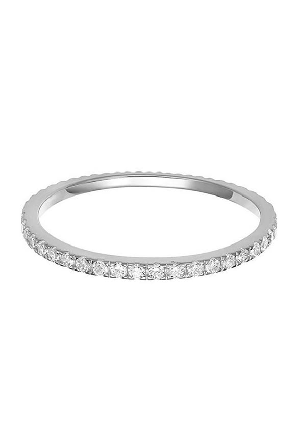 Women Fashion Trend Single Full Diamond Zircon Ring Ladies Jewelry Size 6-10