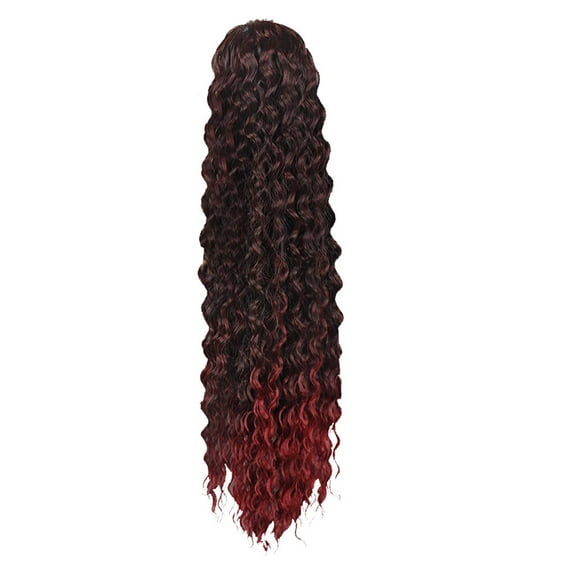 YYKihy wig Wigs Human Hair Makeup Clearance Sale Wig Female Ponytail Foreign Trade Drawstring Mesh Pocket Curly Hair Border Fiber Elastic Mesh Drawstring Ponytail