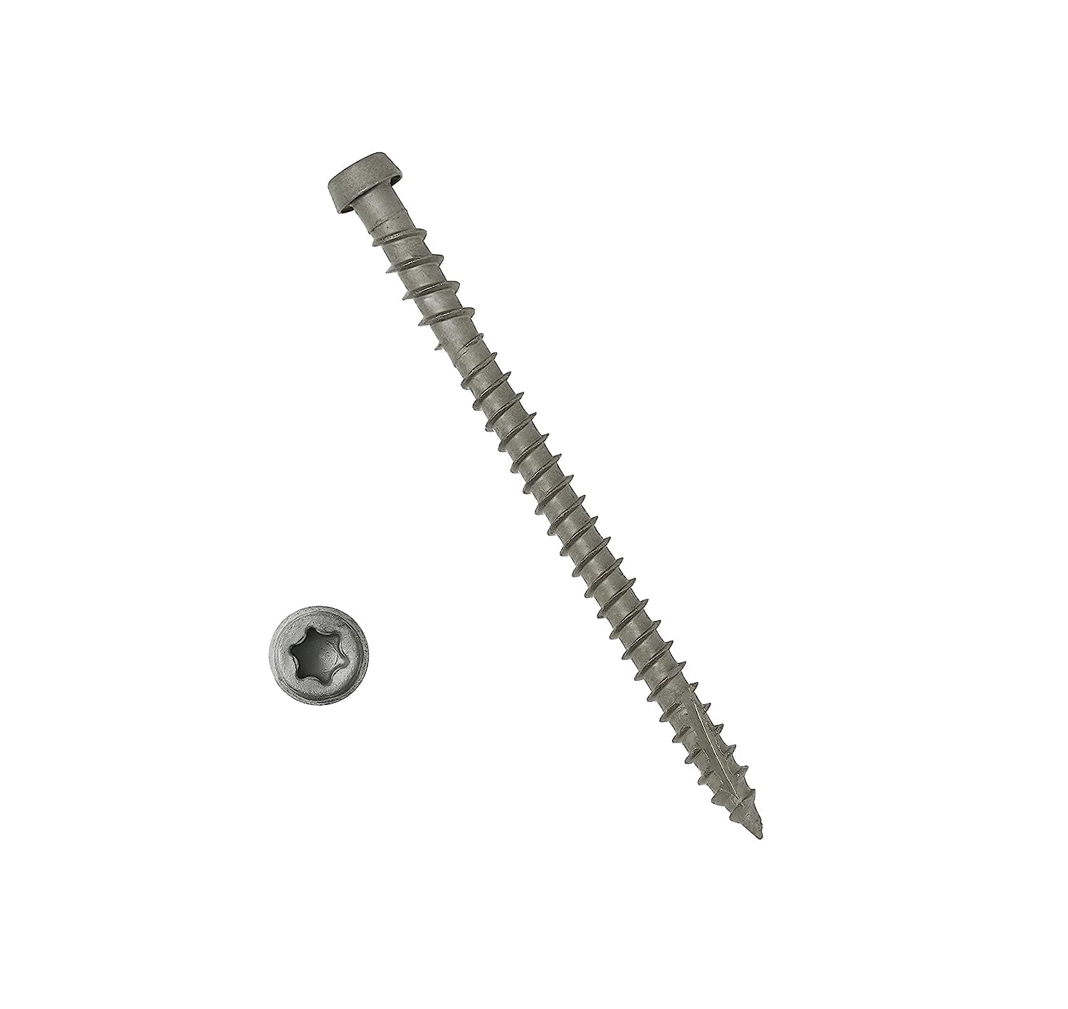 Composite Deck Screws - #10 X 2-3/4", Gray Coated, Torx T-20 Drive, 75 Pcs, For Trex, Fiberon & ACQ Treated Lumber