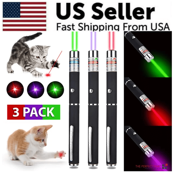 (*YYL-Design*)-- 3 Packs 900Mile Laser Pointer Pen Green Blue Red Light Visible Beam Lazer **--( 35;''o)