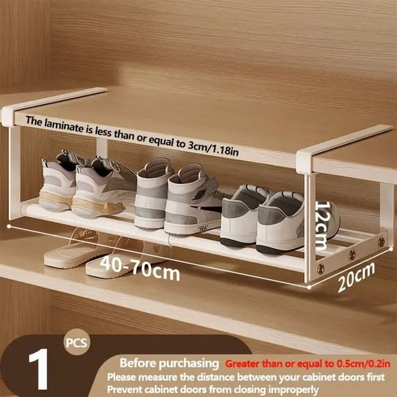(YYL-Design)--Adjustable And Expandable Shoe Rack, Stackable Iron Shoe Rack, Space Saving Hanging Rack, Suitable For Home Shoe Cabinet Storage, Bottom Basket, Wardrobe, Cabinet, Bathroom Sink**--(.l)