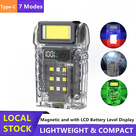 (*YYL-Design*)-- Mini Pocket LED Flashlight Magnetic USB Rechargeable Torch Work Light Belt-Clip **--( 6;;k)