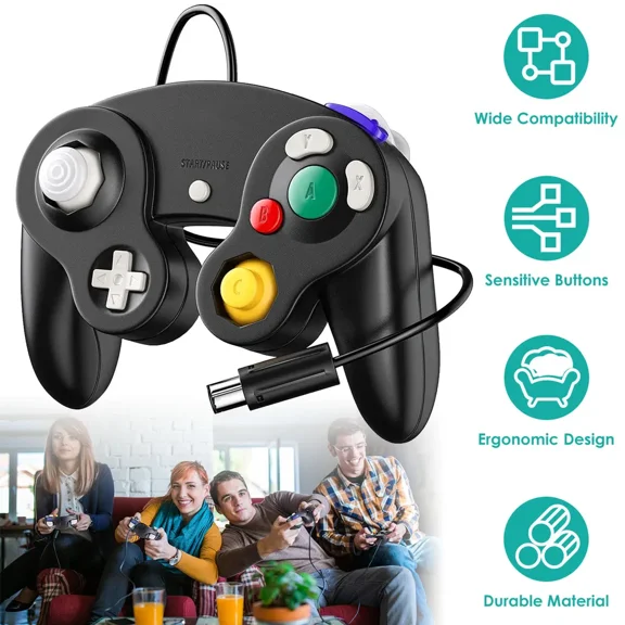(YYL-Design)-- Shock Wired Game Controller Gamepad Compatible With Nintendo Wii Gamecube**--( sd.;[;)