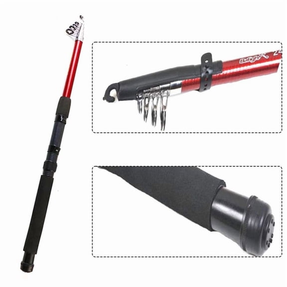 (YYL-Design)-- Small And Portable Telescopic Sea Pole Fishing Rod Fiberglass 2.4M **-- k;'.