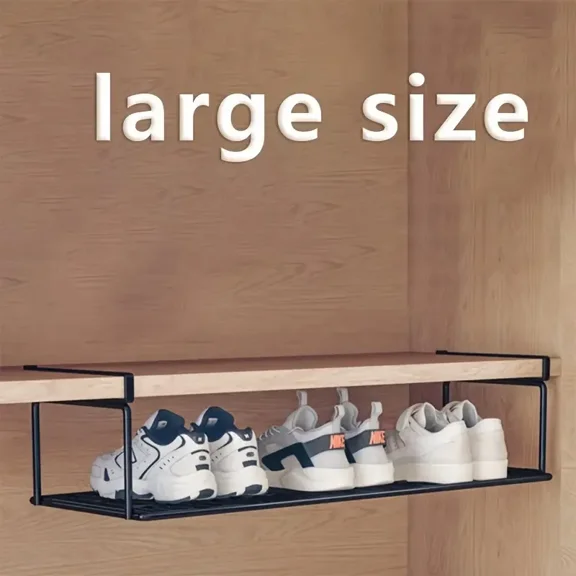 (YYL-Design)-- Swiss Quality Adjustable Expandable Shoe Rack, Stackable Iron Shoe Rack, Space Saving Hanging Rack For Home Shoe Storage, Bottom Basket**--(/;lokl )