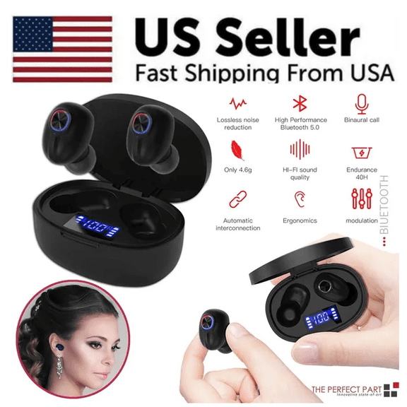 (*YYL-Design*)-- TWS Bluetooth Earbuds Waterproof Bluetooth 5.1 Headset Noise Cancelling Wireless **--( 6o9;l)