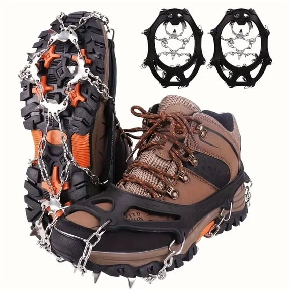 (YYL-DesignShoe Ice Claws, Traction Shoe Nails, Ice And Snow Grip Straps With 19 Stainless Steel Nails, Shoe Claws Anti-Slip Boot Nails, Suitable For Walking, Jogging, Mountaineering And Hiking ;p[;.