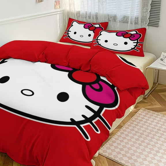 YYSDS 3-Piece Hello Kitty Comforter Set, Twin