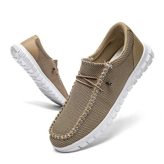 YYTLCH Men's Shoes Slip On Lace Up Loafers Shoes Casual Walking Shoes Breathable And Comfortable Light Boat Shoes