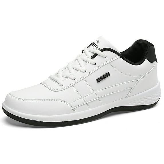 YYTLCH Mens Casual Shoes Leather Fashion Sneakers Breathable Comfort Walking Shoes for Male Low-Top Trainers