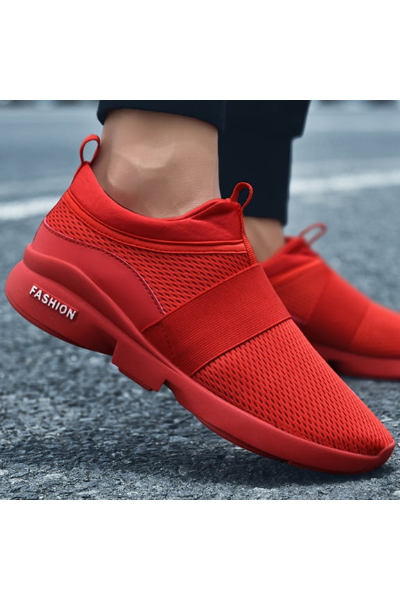 Mens Casual Walking Shoes Lightweight Athletic Running Sports Slip on Shoes Breathable Mesh Sneakers for Men