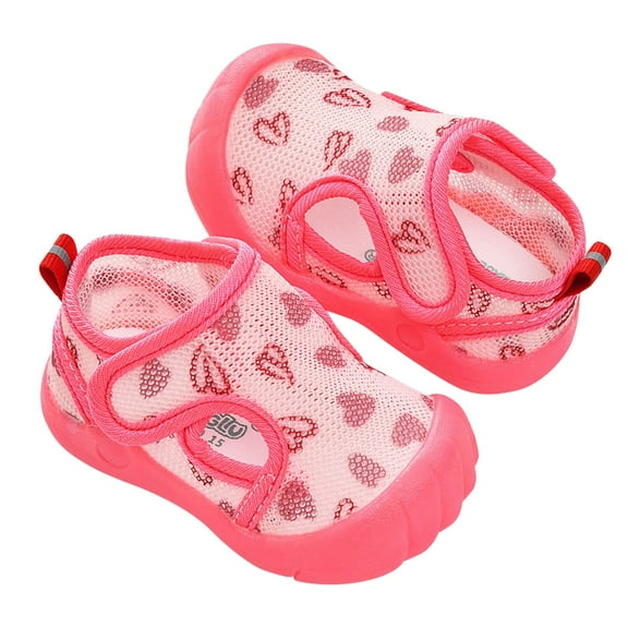 YYUIJK Baby Boy Girl Sandals Shoes Breathable Mesh Walking Shoes Lightweight Non-Slip Sneakers Infant First Walkers 6 9 12 18 24 Month Pink 1-1.5 Years