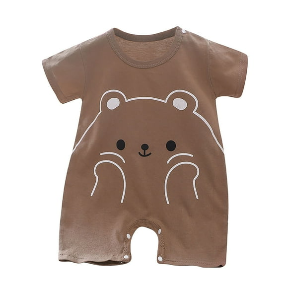 YYUIJK Baby Boys Girls Romper One-Piece Beach Outfit Summer Clothes 0-24 Months Coffee 0-3 Months