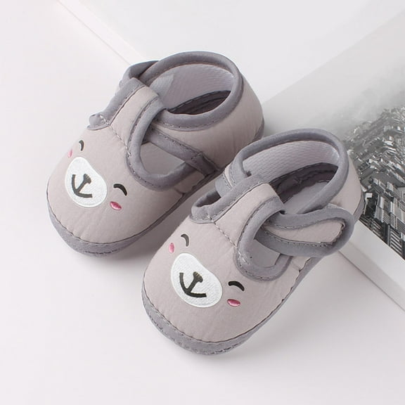 YYUIJK Baby First Walking Shoes Boys Girls Infant Sneakers Crib Shoes Breathable Lightweight Slip On Shoes Gray 9-12 Months
