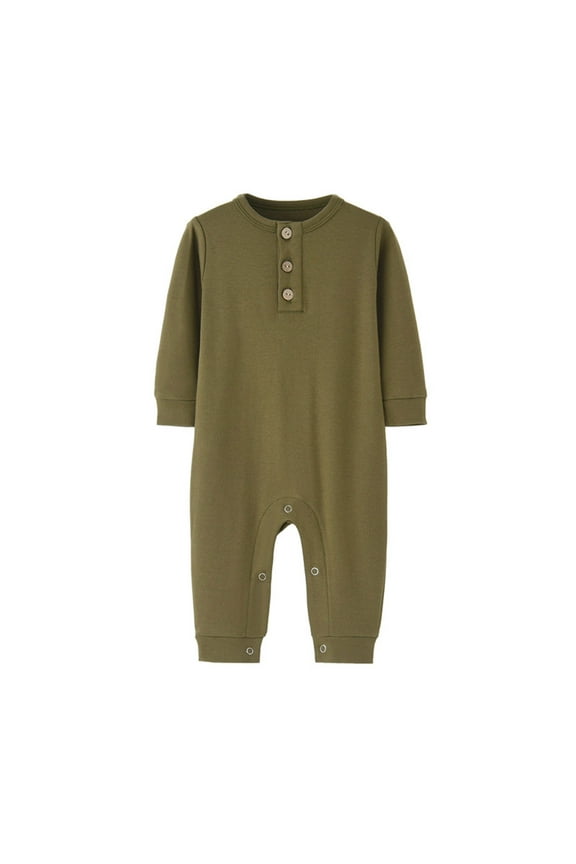 Baby Infant Boys Girls One Piece Jumpsuits Pajamas Baby Footless Romper Army Green 9-12 Months