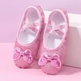 thumbnail image 1 of YYUIJK Ballet Shoes for Girls, Satin Dance Practice Slippers Split Soft Cotton Flat Sole Yoga Gymnastics Shoes (Toddler/Little/Big Kid) Pink 6.5 Years, 1 of 3