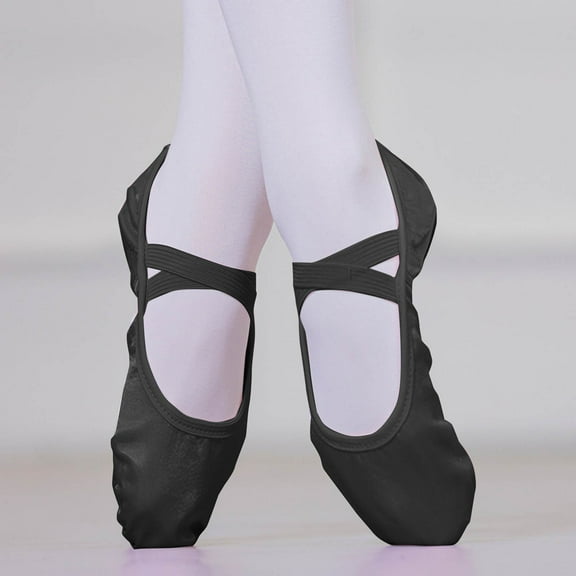 YYUIJK Ballet Shoes for Girls Women Cotton Dance Slippers Boys Ballerina Shoes for Toddler/Little Kid/Big Kid/Women Black 3 Years