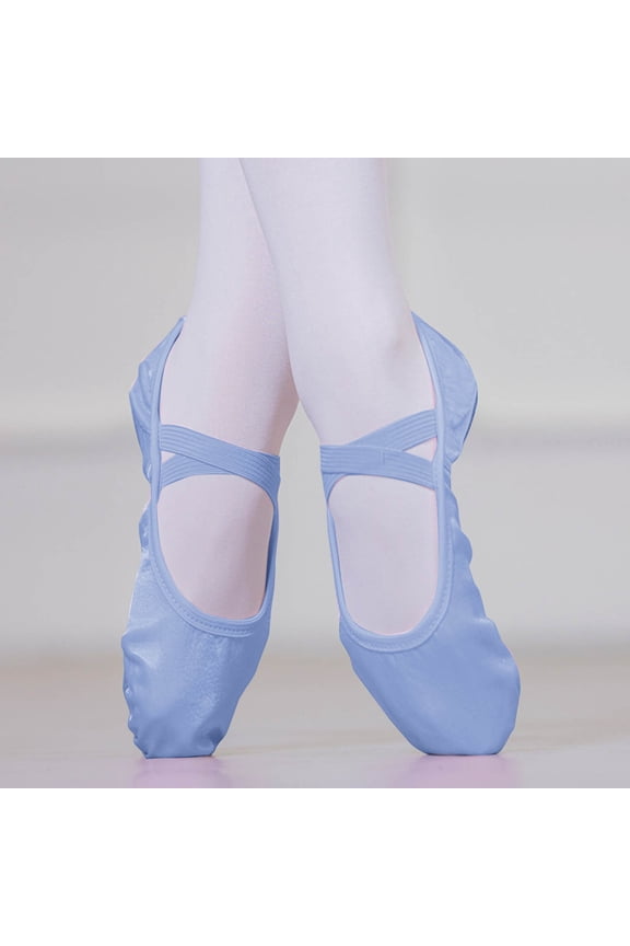 Ballet Shoes for Girls Women Cotton Dance Slippers Boys Ballerina Shoes for Toddler/Little Kid/Big Kid/Women Light Blue 11.5 Years
