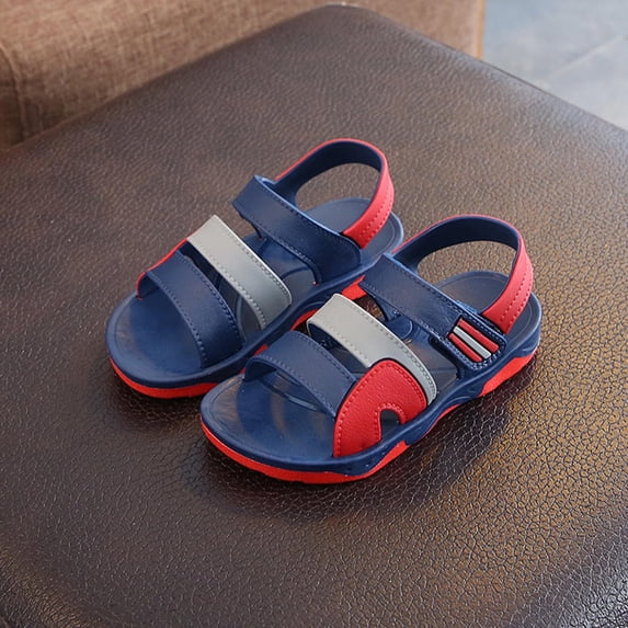YYUIJK Boys Summer Outdoor Athletic Sport Sandals Hiking Beach Casual Closed Toe Adjustable Multicolor for Toddler/Little/Big Kids Red 9 Toddler