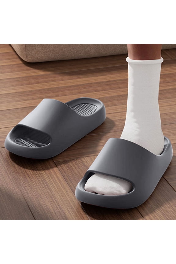 Cloud Slides for Women Pillow Cushion Bathroom Pool Beach Home Foam Slides Gray 7.5-8.5