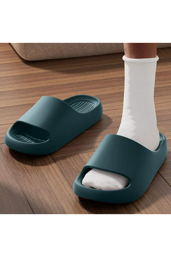 Cloud Slides for Women Pillow Cushion Bathroom Pool Beach Home Foam Slides Green 5.5-6