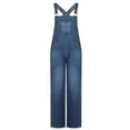 thumbnail image 1 of YYUIJK Denim Overalls for Women Loose Fit Classic Bib Casual Jean Stretchy Denim Overall Jumpsuit Tapered Leg Jean Pants Blue L, 1 of 4