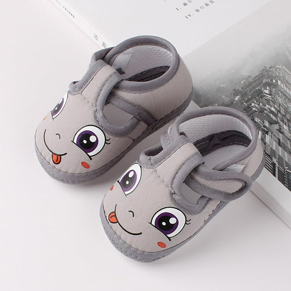YYUIJK First Walker Baby Shoes & Toddler Shoes for Boys & Girls - Lightweight, Breathable Cotton Baby Walking Shoes - Non-Slip, Wide-Feet Walking Shoes for Babies Gray 0-3 Months