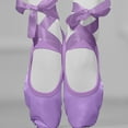 thumbnail image 1 of YYUIJK Girl's Canvas Ballet Dance Toe Shoes Professional Satin Pointe Shoes Purple 6.5 Years, 1 of 5
