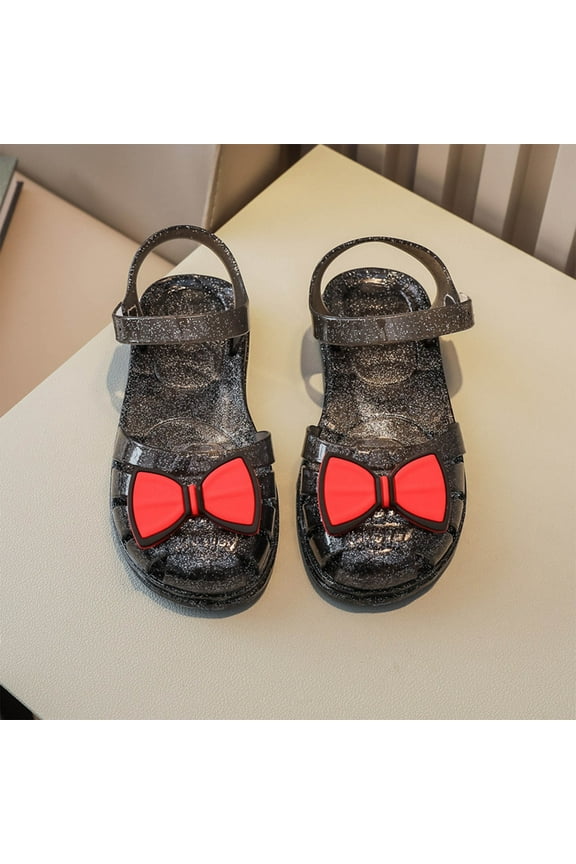 Girls Jelly Sandals - Ballet Summer Slides Beach Water Slippers (Toddler/Little Kid) Black 3 Years