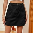 thumbnail image 1 of YYUIJK High Stretchy Cargo Skirt for Women, Low Waist Y2k Mini Skirt Cute Denim Skirt with Pockets, 1 of 5