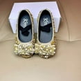 thumbnail image 1 of YYUIJK Little Toddler Girls Dress Shoes Ballerina Ballet Flats Kids Mary Janes Gold 6-9 Months, 1 of 4