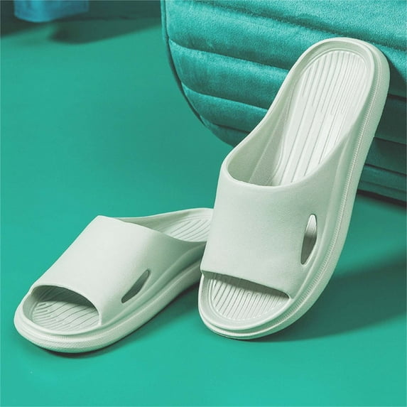 YYUIJK Men Shower Shoes Quick Dry Non-Slip Bathroom Slippers for Women Dorm Home Slides Green 6.5-7