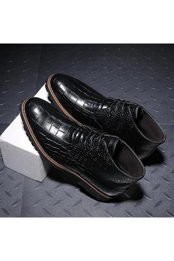 Men's Casual Dress Oxfords Shoes Business Formal Derby Sneakers PU Leather Shoes Black 11.5