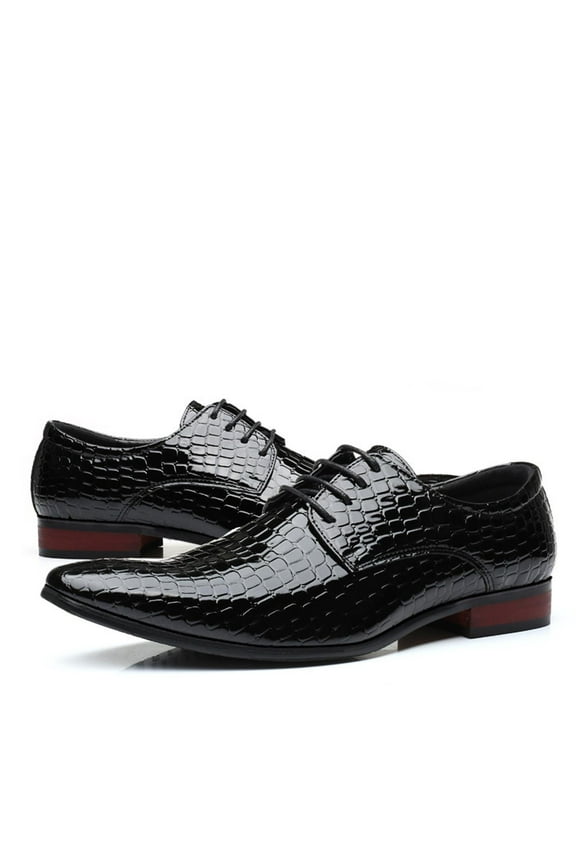 Mens Dress Shoes Casual Oxford Shoes Business Formal Shoes Use for Business Social Gatherings Wedding Travel PU Leather Shoes Black 10