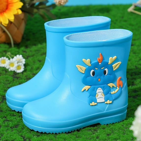 YYUIJK Rain Boots for Toddlers and Kids - Premium Waterproof Boots for Boys and Girls Blue 7 Years