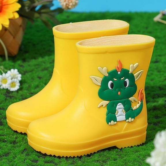 YYUIJK Rain Boots for Toddlers and Kids - Premium Waterproof Boots for Boys and Girls Yellow 6 Years