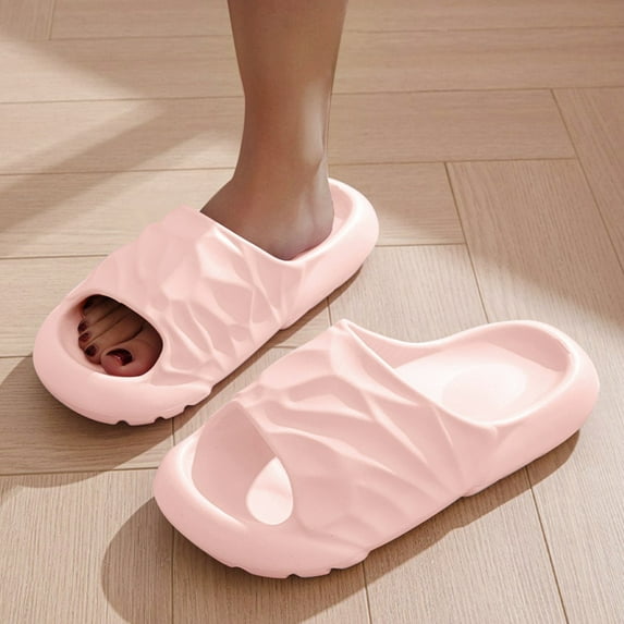 YYUIJK Shower Shoes Quick Dry Non-Slip Bathroom Slippers for Women Dorm Home Slides Pink 7.5-8.5