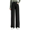 thumbnail image 1 of YYUIJK Women High Waist Baggy Denim Pants Wide Leg Straight Trousers Ripped Boyfriends Jeans Y2k Streetwear Vintage Loose Pants Black S, 1 of 4