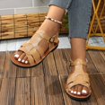 thumbnail image 1 of YYUIJK Women Sandals Lightweight Casual Fashion Orthopedic Sandal with Arch Support Flat Shoes Khaki 6.5, 1 of 7