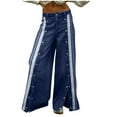 thumbnail image 1 of YYUIJK Women Wide Leg Jeans Low Waist Baggy Jeans Loose Boyfriends Trousers Denim Pants Y2K 90s Streetwear Blue L, 1 of 7